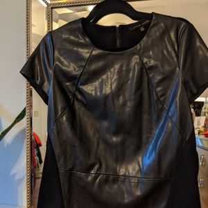 Faux leather shirt